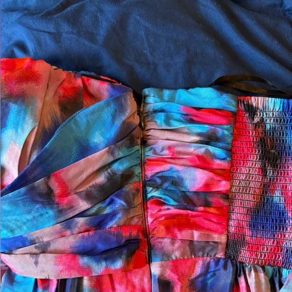 Jessica Simpson Twist Front Multicolor Strapless Maxi Dress Size 2 Formal Prom - Picture 3 of 8